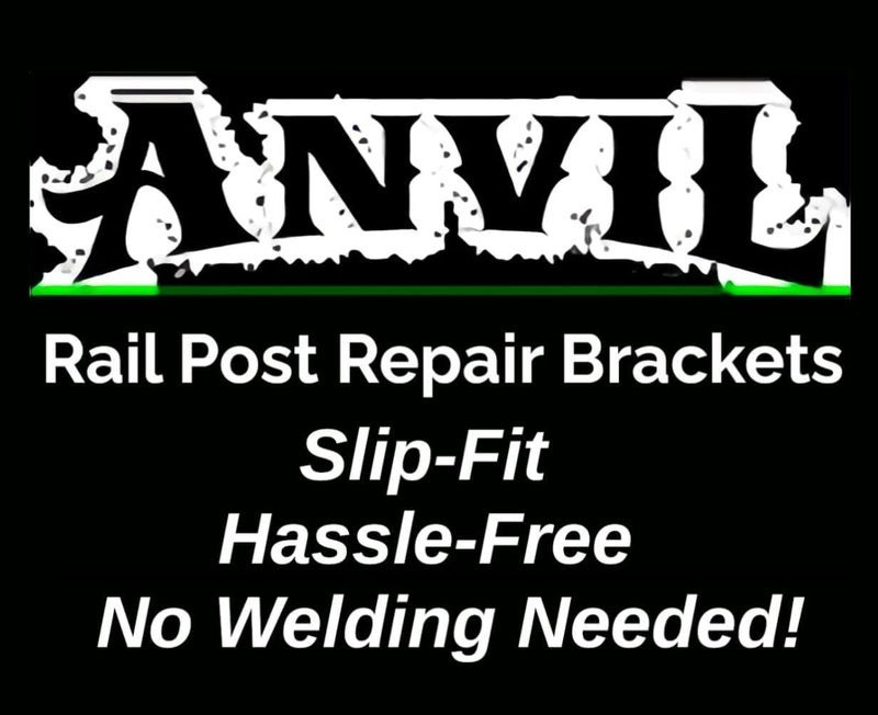 Anvil Rusty Iron Stair Posts Railing Base 4" Rail Post Repair Mount No Welding Broke Wobbly Rails-Slip-Fit Boot Handrail Repairs fits 1" Square Hollow Tube or Solid Steel Post Black Paint w/Bolts - Image 3